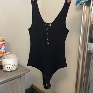 black bodysuit with thong backing. size small fits like an xs